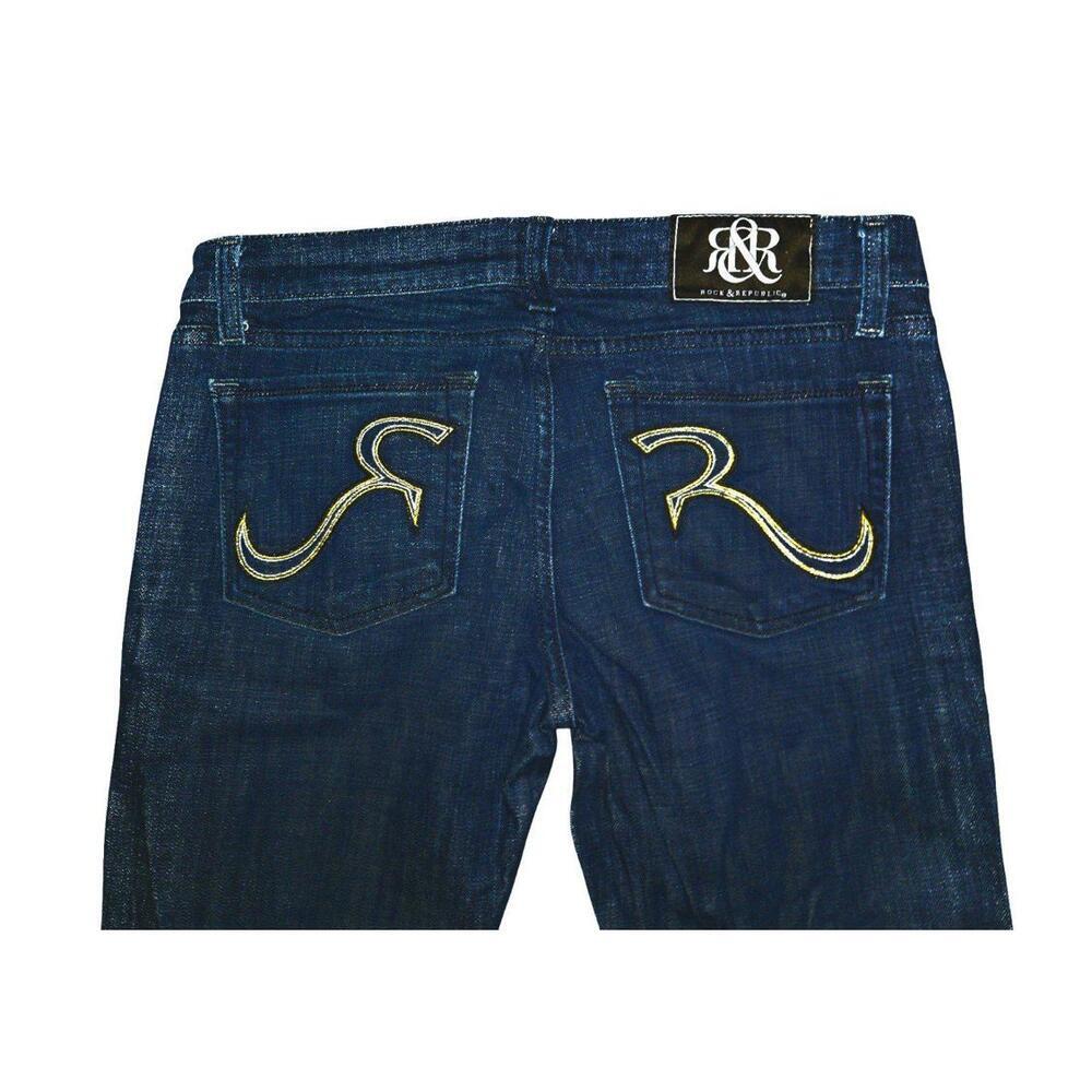 Women's Cute Rock Republic "Kasandra" Dark Wash, Straight Leg Jeans Size 28X34